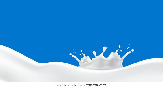 Abstract background with realistic ripple milk, Vector illustration and design.