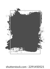 Abstract Background with Rectangle Frame. Grey Color Grunge Backdrop. 