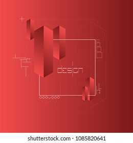 Abstract background. Background with rectangles. Banner background. Geometric. Red background. Vector EPS 10