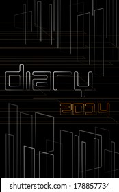 abstract background with rectangles of different sizes and shades of labeled diary 2014