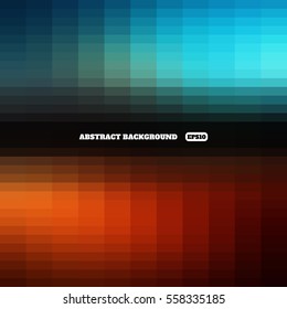 Abstract background with a lot of rectangles on a black background. Bright colors. Contrast and movement of shades of colors.