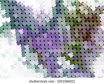 Abstract background with rectangles and squares. Texture with a geometric pattern. Halftone effect. Vector clip art.