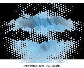 Abstract background with rectangles and squares. Texture with a geometric pattern. Halftone effect. Vector clip art.