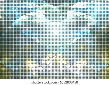 Abstract background with rectangles and squares. Texture with a geometric pattern. Halftone effect. Vector clip art.