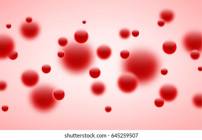Abstract background with red 3d bubbles. Vector illustration.