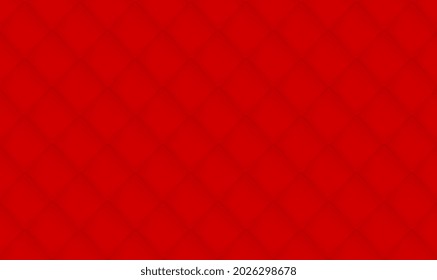 Abstract background red 3D rhombus mosaic pattern. Red squares background. Red pyramid 3D pattern background. Abstract geometric texture design. Red leather upholstery pattern. Vector illustration