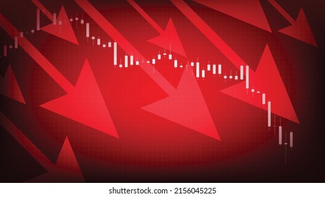 Abstract Background Of Red Arrow Down Economy Crisis Stock Market
