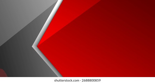 Abstract background Red arrow metallic with technology concept for template, poster, wallpaper, flyer design. Vector illustration	