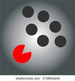 abstract background with red and black circles on the subject of business metaphor