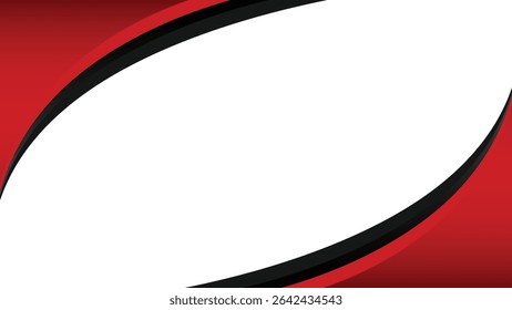 Abstract background with red and black curved shapes on white space. The design features a dynamic, modern feel.  The red gradients create a sense of energy and movement. The black lines provide