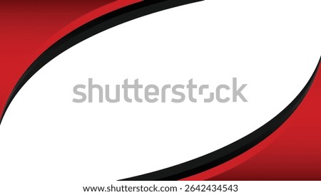 Abstract background with red and black curved shapes on white space. The design features a dynamic, modern feel.  The red gradients create a sense of energy and movement. The black lines provide