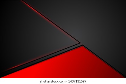 Abstract background red and black frame layout steel design tech innovation concept with triangle shape composition. Can use for wallpaper, poster, presentation, brochure, cover, banner, advertising