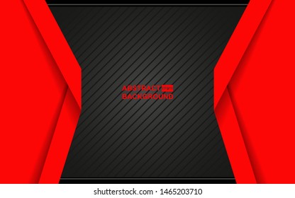 Abstract background red and black paper shapes vector design. Modern cover template for element banner, poster, card, web, advertising, corporate, brochure, flyer, presentation. Layer on for text