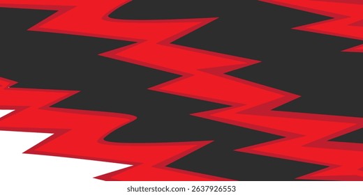 Abstract background with red and black and white jagged line pattern, with some areas of copy space