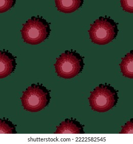 Antecedentes abstractos con manchas rojas. Lugares decorativos sobre un fondo verde. Impresión creativa para fondo de pantalla. Elegante tarjeta de felicitación 3d. Una ciudad futurista.