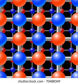 Abstract background with red and blue crystal lattice. Seamless pattern for your design. Vector illustration.