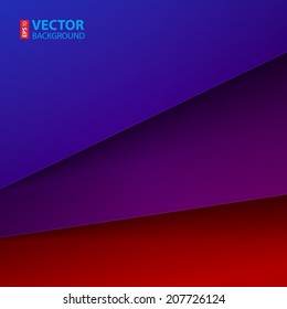 Abstract background with red, blue and purple paper layers. RGB EPS 10 vector illustration