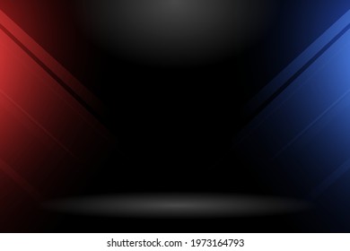 An Abstract background with red and blue rays. Vector Illustration