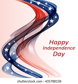 Abstract background red with blue wave and star