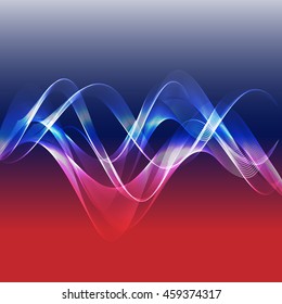 Abstract background red and blue with wave