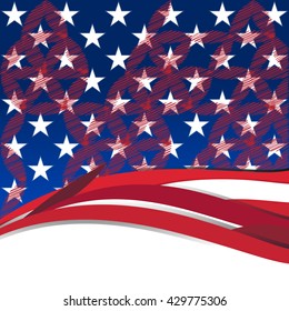 abstract background. Red blue white Colors . Colorful Template. US flag. Inscription. Strokes.