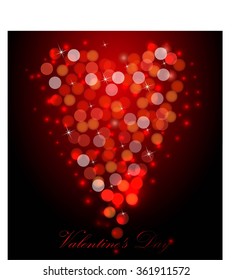 Abstract background with red bokeh heart