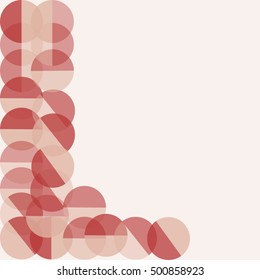 Abstract background of red bubbles on pink background
