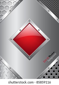 Abstract background with red button