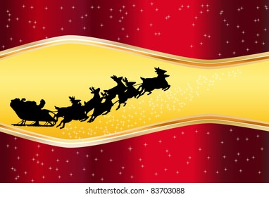 abstract background red Christmas with Santa Claus
