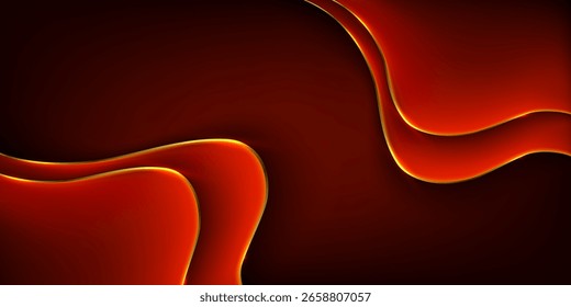 Abstract Background With Red Color. Modern Simple Red Color With Golden Lines Abstract Background Presentation Design