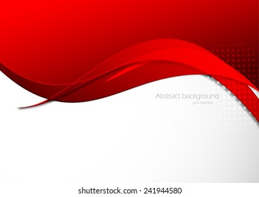 Abstract background in red color with waves