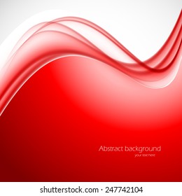 Abstract background in red color with wavy lines
