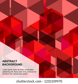 abstract background red color,EPS10 Design Graphic Concept box square blend with color Different level