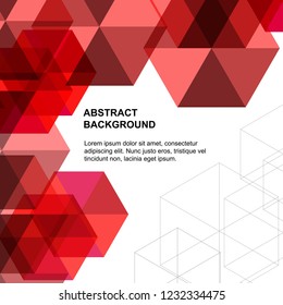 abstract background red color,EPS10 Design Graphic Concept box square blend with color Different level
