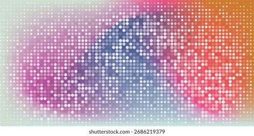 Fondo Abstractas en colores rojos hecho de puntos grandes y Pequeños. ilustración de Vector.