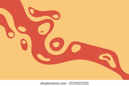 Abstract background with red curvy lines on yellow ideal for modern designs, presentations, websites, posters, and artistic projects. Suitable for various creative applications.