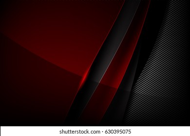 Abstract background red dark and black carbon fiber vector illustration eps10