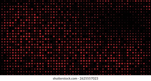 Abstract background of red dots on black background, vector illustration