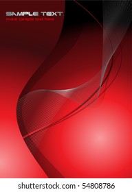 Abstract background, red with fantasy lines, vector