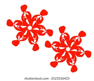 Abstract background with red floral patterns and a white background