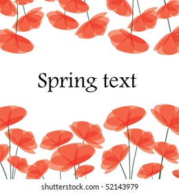 Abstract background with red flowers. vector illustration