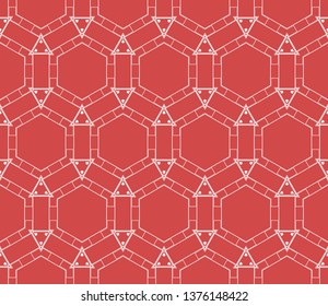 Abstract background. Red geometric seamless pattern in modern stylish. Vector seamless pattern
