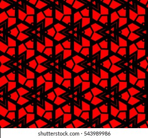 Abstract background. Red geometric seamless pattern in modern stylish. Vector seamless pattern