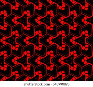 Abstract background. Red geometric seamless pattern in modern stylish. Vector seamless pattern