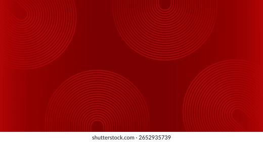 Abstract background red with glowing geometric lines. Modern shiny red gradient diagonal rounded lines simple art