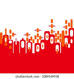 Abstract background of red graphic design with room for test