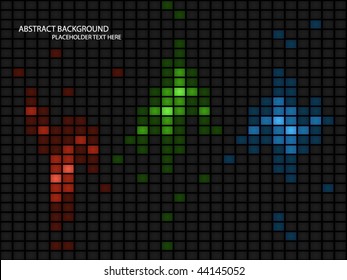 Abstract background of Red, Green and Blue computer monitors