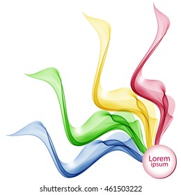 Abstract background with red and green and blue wave