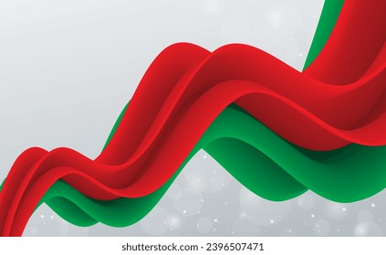 Fondo abstracto con ola roja y verde. concepto de Navidad. Ilustración vectorial.