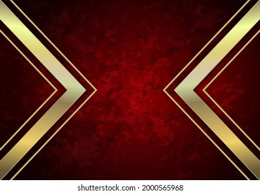 Abstract background with red grunge pattern and gold elements.